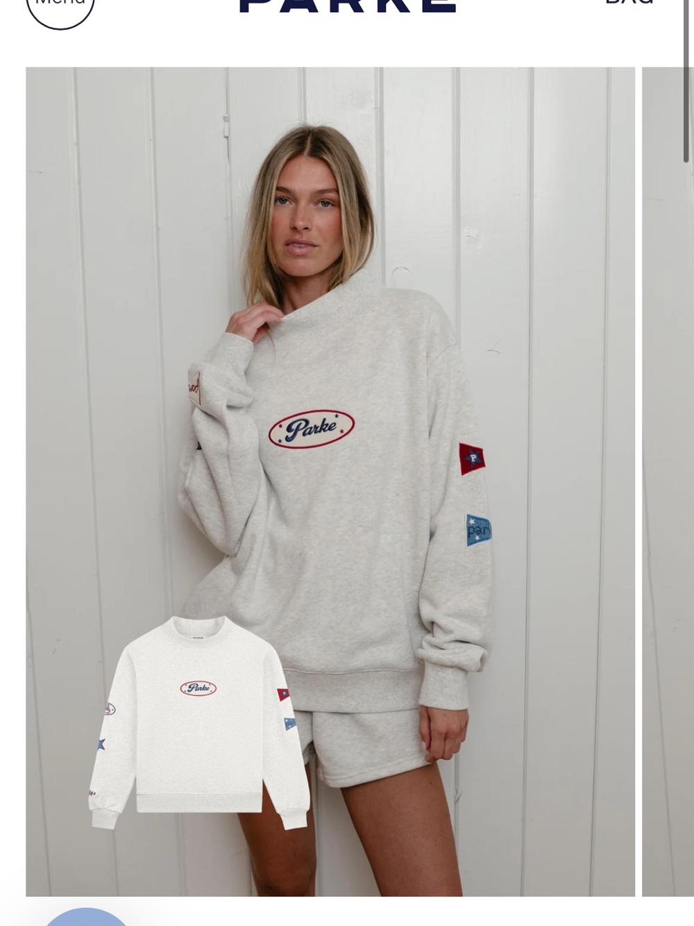 Parke Cream Logo Crew Sweatshirt
